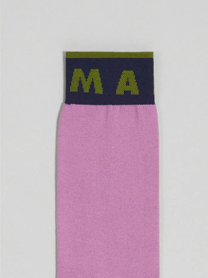 Marni Pink Fuchsia And Green Cotton And Nylon Sock Camelia Womens Socks Marni Pink Fuchsia And Green Cotton And Nylon Sock Camelia Womens Socks