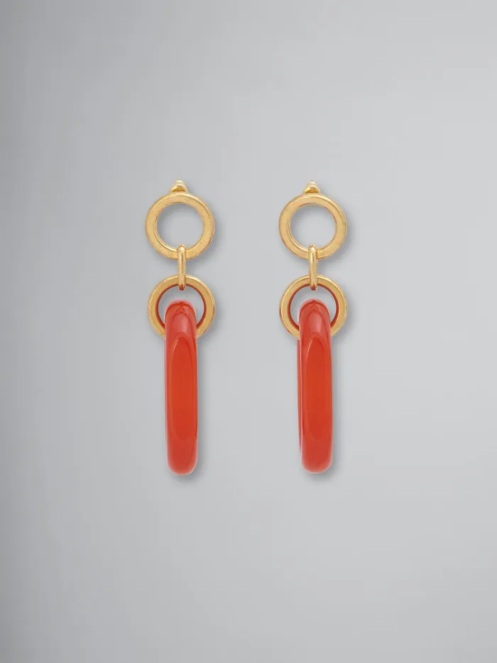 Marni Resin And Metal Vertigo Earrings Orange Womens Earrings