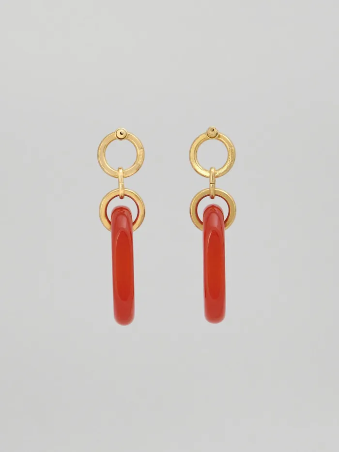 Marni Resin And Metal Vertigo Earrings Orange Womens Earrings Marni Resin And Metal Vertigo Earrings Orange Womens Earrings