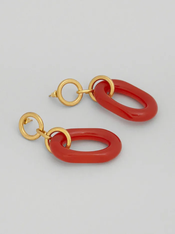 Marni Resin And Metal Vertigo Earrings Orange Womens Earrings Marni Resin And Metal Vertigo Earrings Orange Womens Earrings