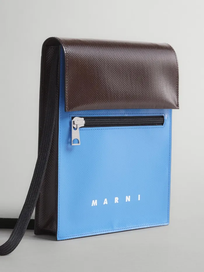 Marni Sky Blue And Brown Tribeca Messenger Bag Azure Mens Shoulder Bags Marni Sky Blue And Brown Tribeca Messenger Bag Azure Mens Shoulder Bags
