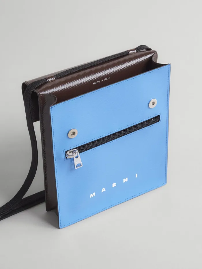 Marni Sky Blue And Brown Tribeca Messenger Bag Azure Mens Shoulder Bags Marni Sky Blue And Brown Tribeca Messenger Bag Azure Mens Shoulder Bags