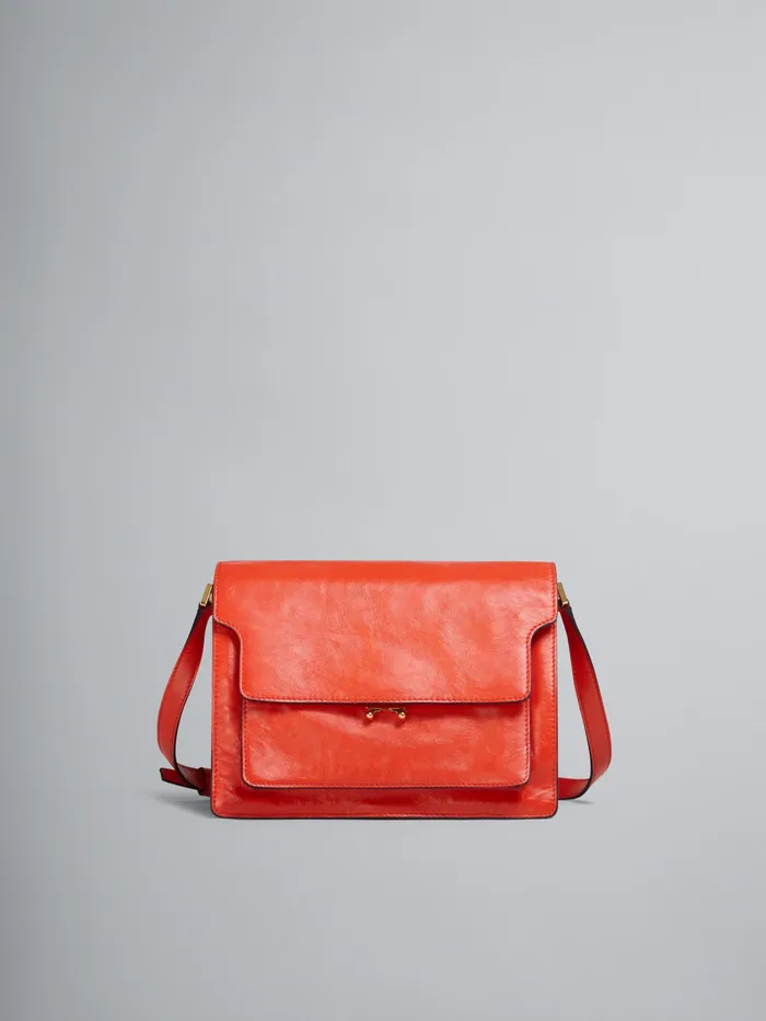 Marni Trunk Soft Large Bag In Orange Leather Tulip Womens Crossbody Bags
