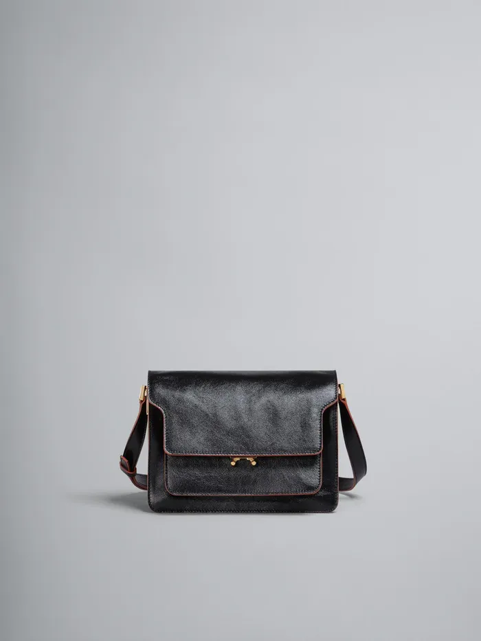 Marni Trunk Soft Medium Bag In Leather Black Womens Crossbody Bags