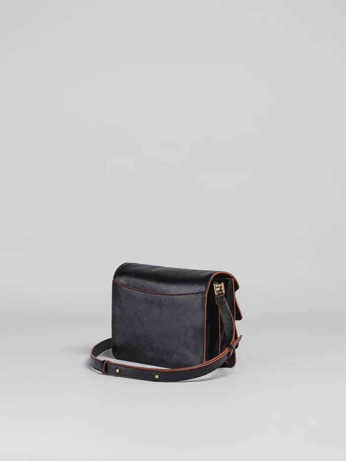 Marni Trunk Soft Medium Bag In Leather Black Womens Crossbody Bags Marni Trunk Soft Medium Bag In Leather Black Womens Crossbody Bags