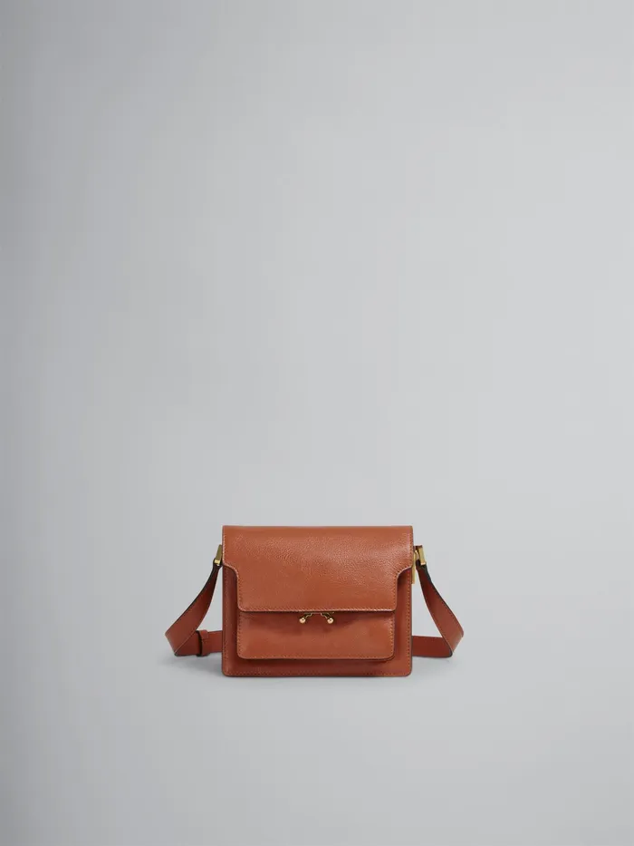 Marni Trunk Soft Mini Bag In Brown Leather Chili Womens Crossbody Bags