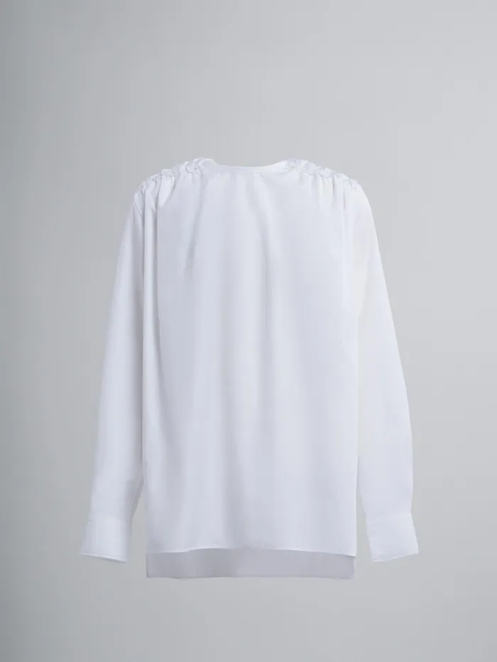 Marni White Cotton Poplin Shirt Lily White Womens Tops and Shirts