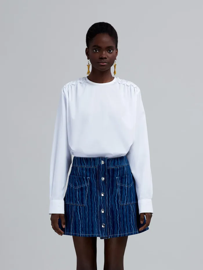 Marni White Cotton Poplin Shirt Lily White Womens Tops and Shirts Marni White Cotton Poplin Shirt Lily White Womens Tops and Shirts