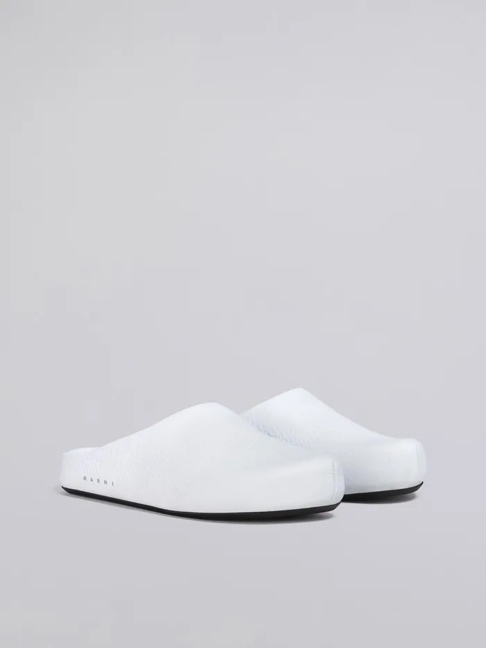 Marni White Leather Fussbett Sabot Lily White Womens Flats Marni White Leather Fussbett Sabot Lily White Womens Flats