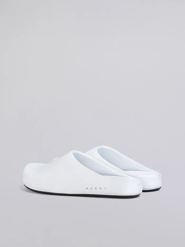Marni White Leather Fussbett Sabot Lily White Womens Flats Marni White Leather Fussbett Sabot Lily White Womens Flats
