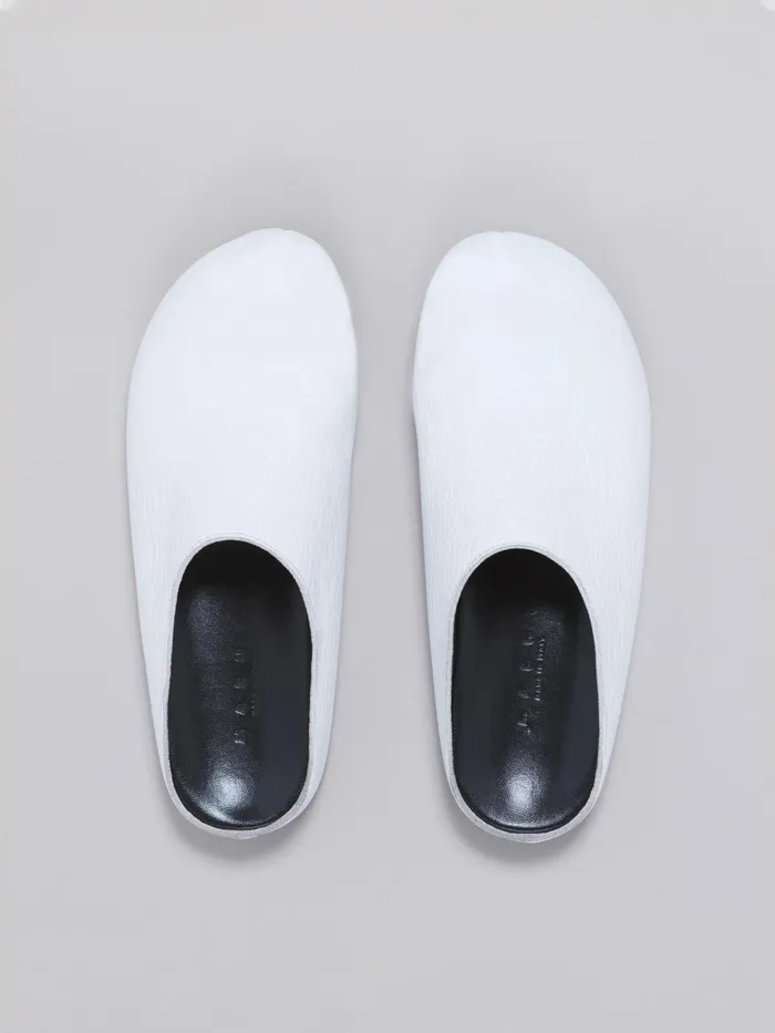 Marni White Leather Fussbett Sabot Lily White Womens Flats Marni White Leather Fussbett Sabot Lily White Womens Flats
