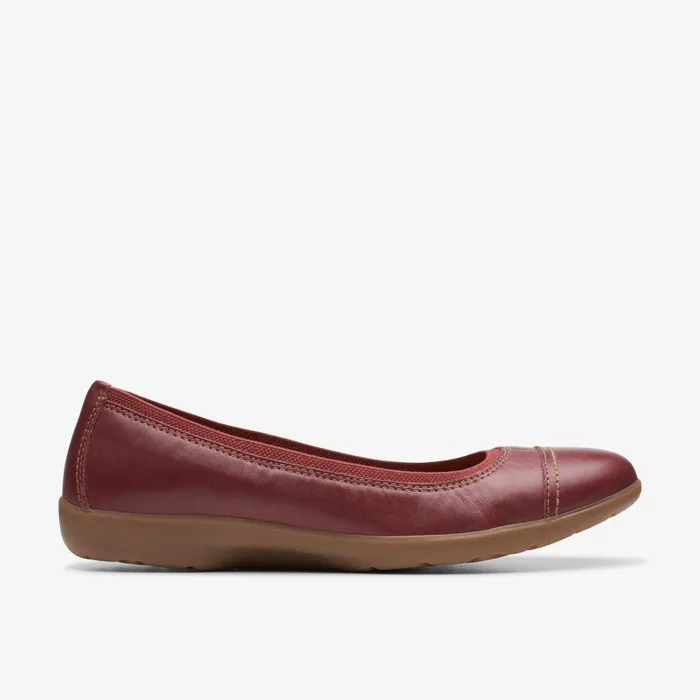 Meadow Opal Chestnut Leather Women Clarks Flats