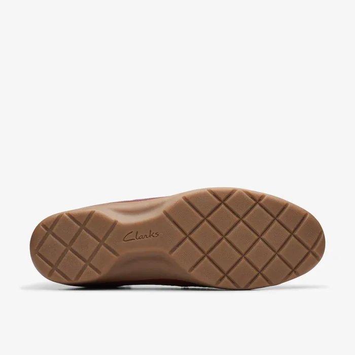 Meadow Opal Chestnut Leather Women Clarks Flats