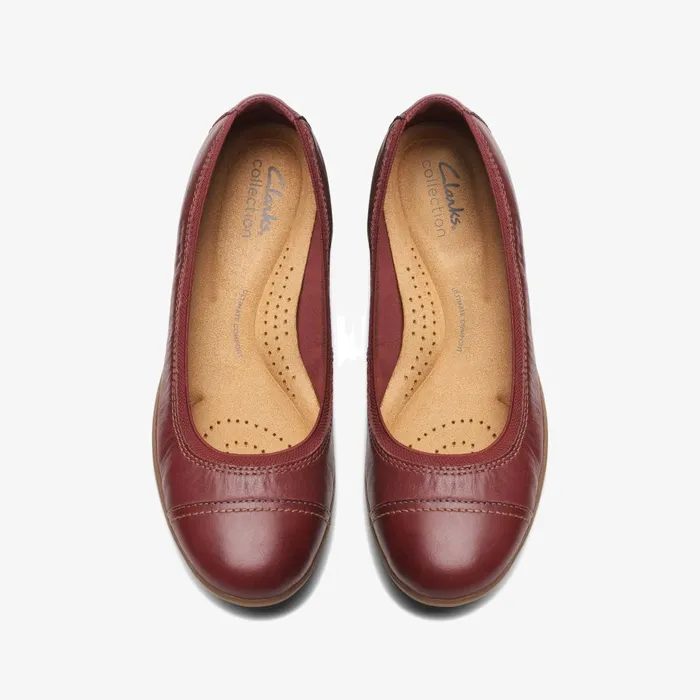 Meadow Opal Chestnut Leather Women Clarks Flats