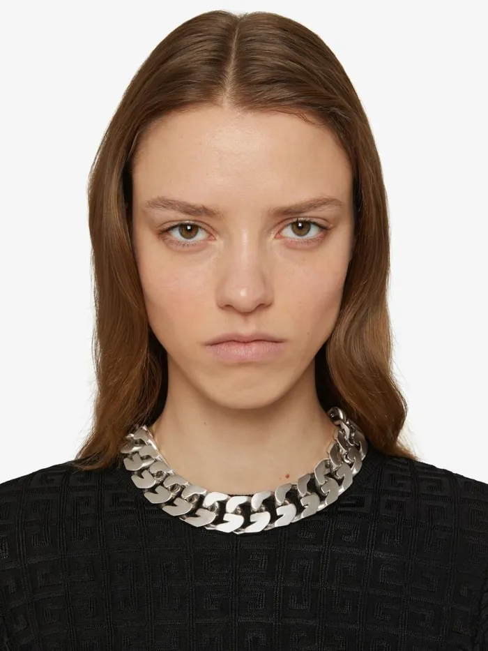 Medium G Chain Necklace In Metal Silvery WomenMen Givenchy Jewelry