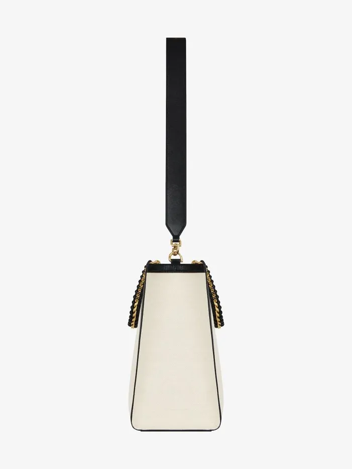 Medium GTote Shopping Bag In Canvas And Leather Natural Beige Women Givenchy Tote Bags