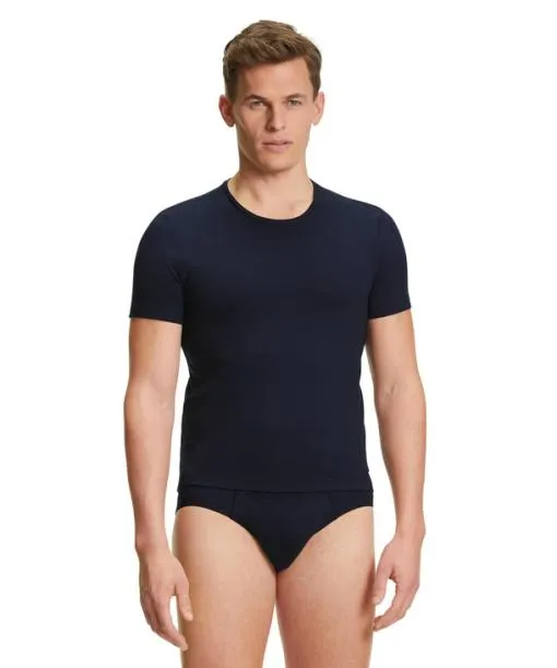 Men 2Pack Men TShirt Roundneck Daily Comfort Midnight FALKE Shirts