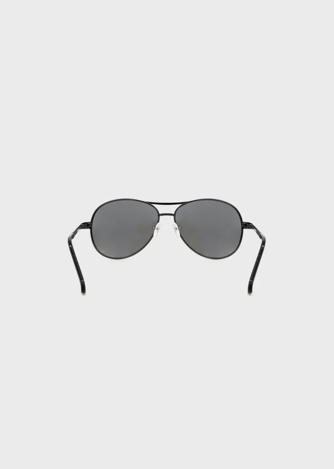 Men Aviator Sunglasses With Light Silver Flash Lens Gunmetal Buffalo David Bitton Sunglasses