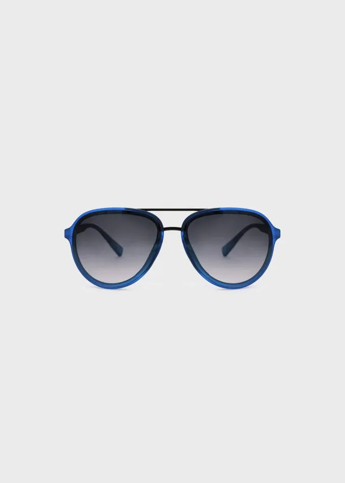 Men Aviator Sunglasses With Navy Blue Frame True Blue Buffalo David Bitton Sunglasses
