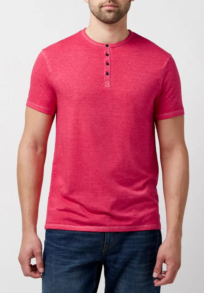 Men Buttoned Henley Fushia Kasum TShirt Fuchsia Buffalo David Bitton Tops and Tees Men Buttoned Henley Fushia Kasum TShirt Fuchsia Buffalo David Bitton Tops and Tees