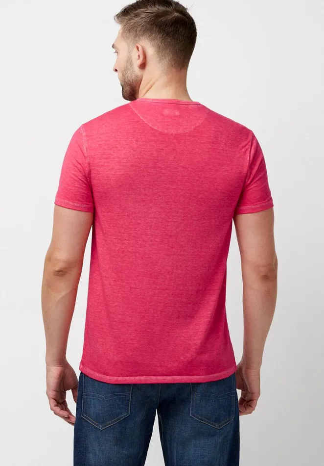 Men Buttoned Henley Fushia Kasum TShirt Fuchsia Buffalo David Bitton Tops and Tees