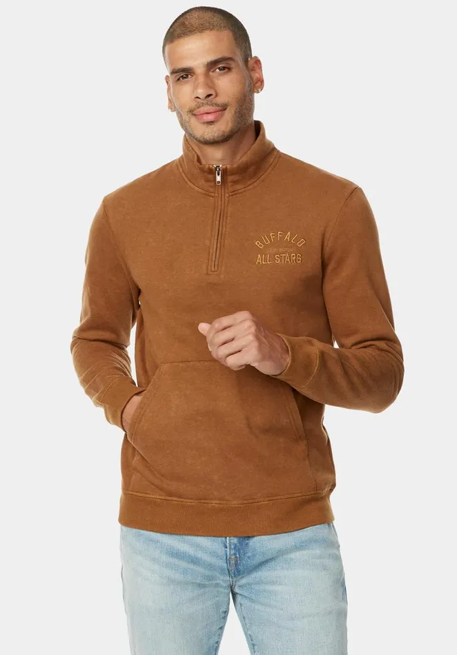 Men Fleecy Fimop Zippered Sweater Monk Buffalo David Bitton Sweatshirts and Hoodies Men Fleecy Fimop Zippered Sweater Monk Buffalo David Bitton Sweatshirts and Hoodies