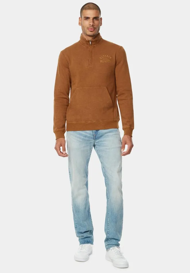 Men Fleecy Fimop Zippered Sweater Monk Buffalo David Bitton Sweatshirts and Hoodies