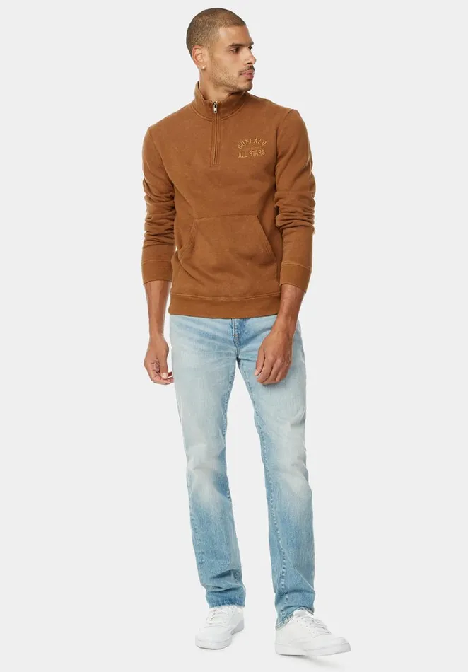 Men Fleecy Fimop Zippered Sweater Monk Buffalo David Bitton Sweatshirts and Hoodies