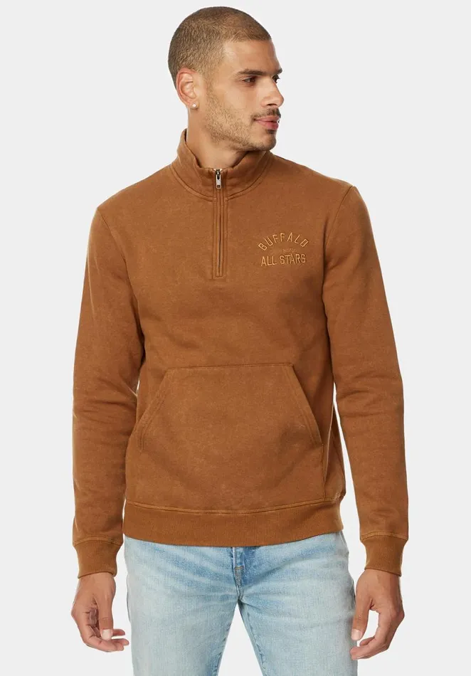 Men Fleecy Fimop Zippered Sweater Monk Buffalo David Bitton Sweatshirts and Hoodies