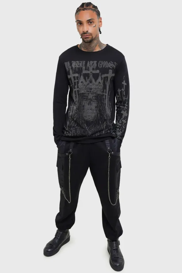 Men Graphic Tops Killstar Diablo Doom Long Sleeved Top