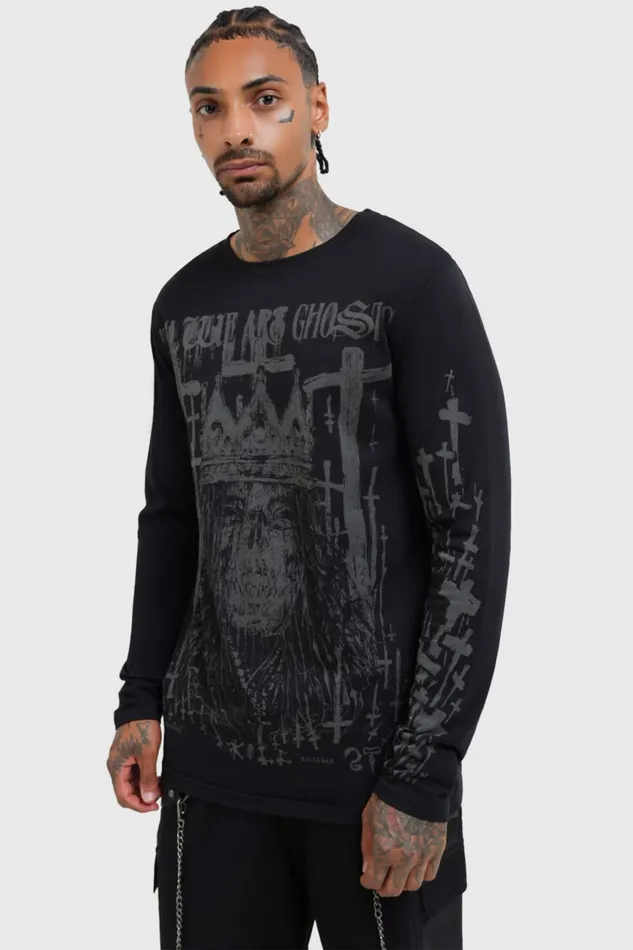 Men Graphic Tops Killstar Diablo Doom Long Sleeved Top