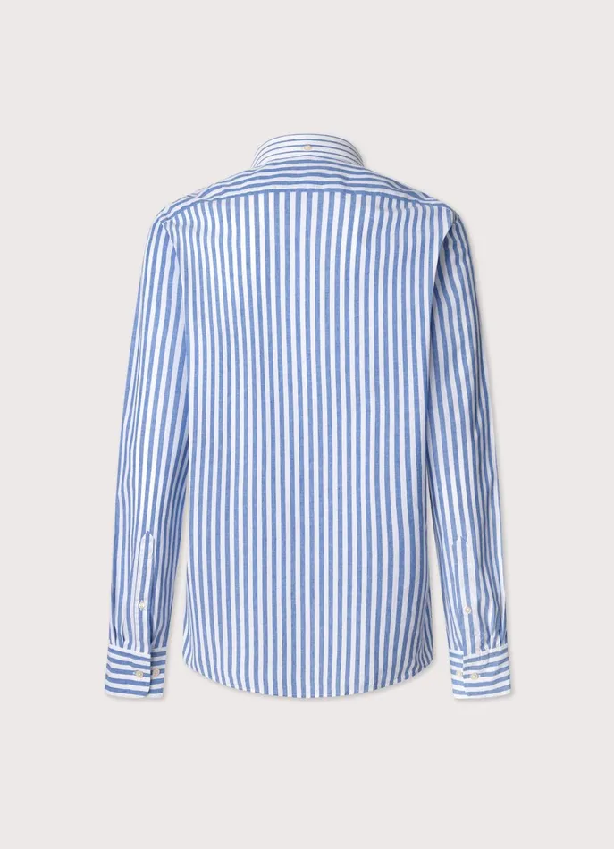 Men Iconic Shirts Faonnable Regular Fit Striped Shirt Dark Denim Blue