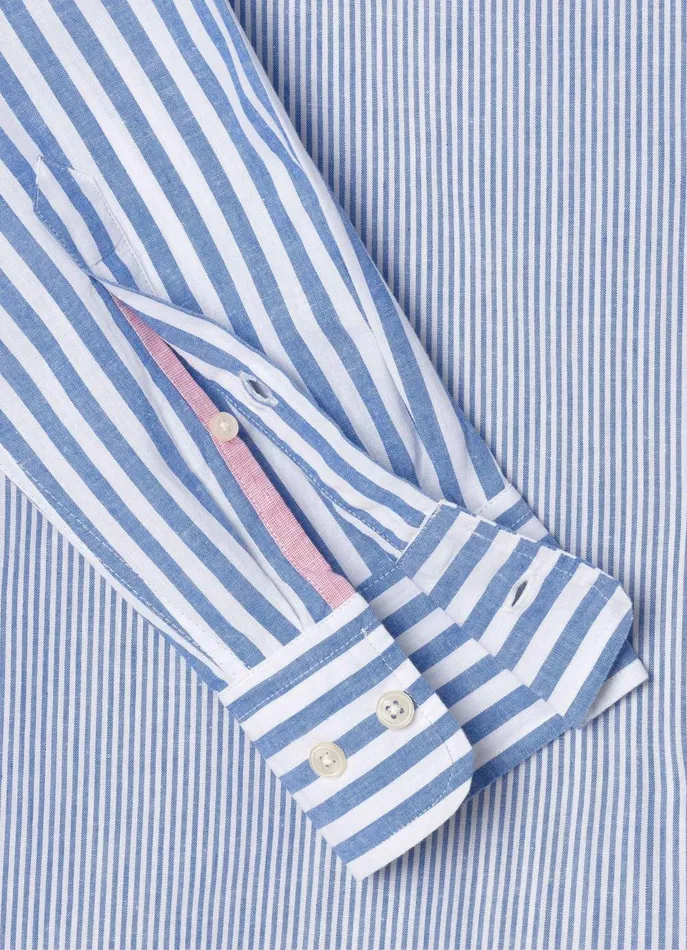Men Iconic Shirts Faonnable Regular Fit Striped Shirt Dark Denim Blue