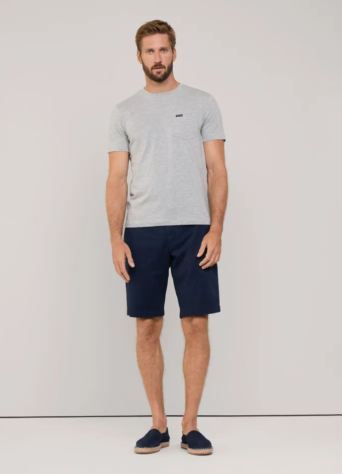 Men Iconique Capsule Faonnable Regular Fit Front Pocket TShirt Light Grey Marl