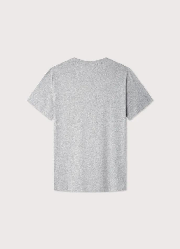 Men Iconique Capsule Faonnable Regular Fit Front Pocket TShirt Light Grey Marl