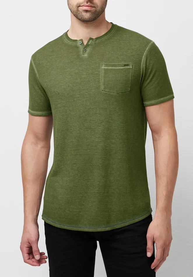Men Kadya Waffle Knit White TShirt Milk Buffalo David Bitton Tops and Tees