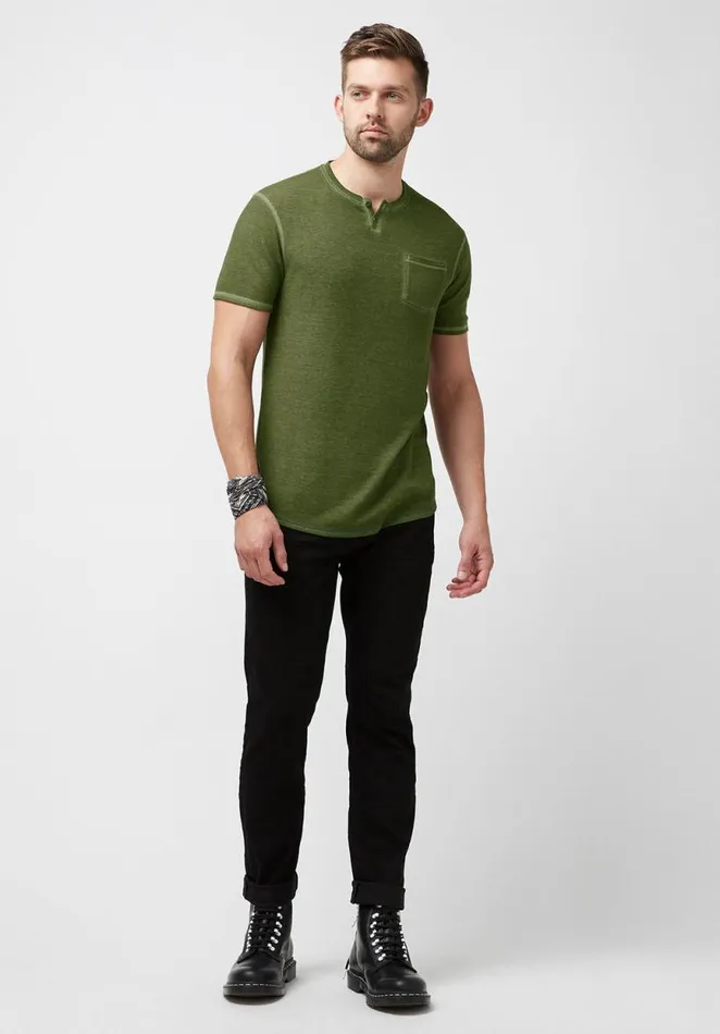 Men Kadya Waffle Knit White TShirt Milk Buffalo David Bitton Tops and Tees