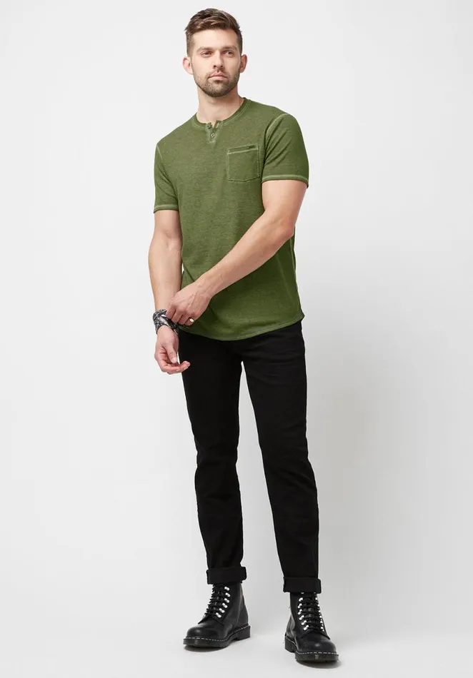 Men Kadya Waffle Knit White TShirt Milk Buffalo David Bitton Tops and Tees