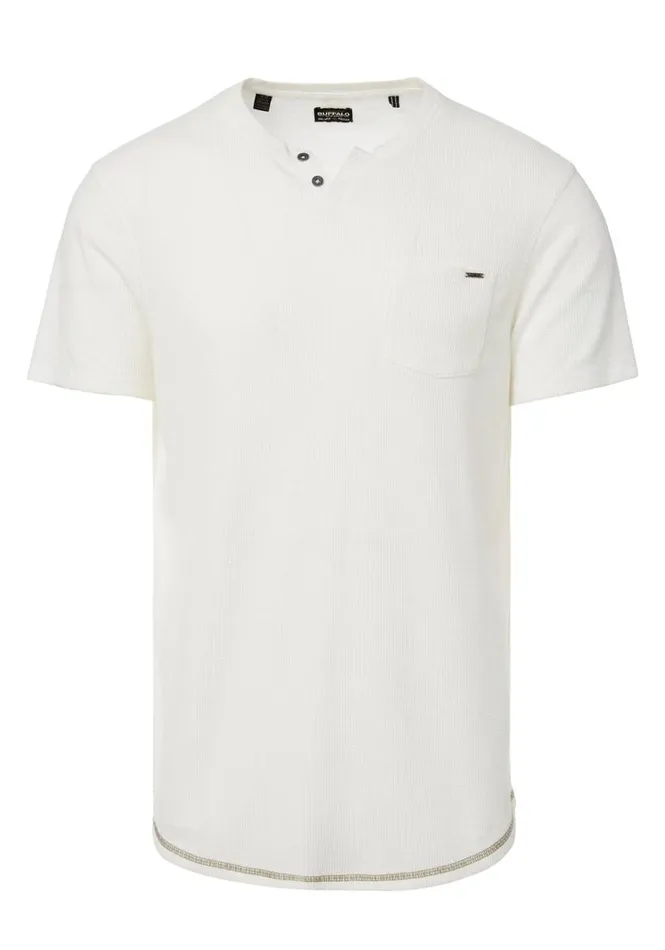 Men Kadya Waffle Knit White TShirt Milk Buffalo David Bitton Tops and Tees