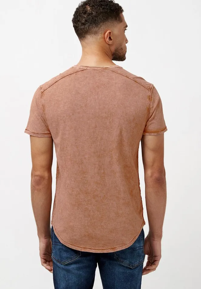 Men Kamiz Acid Wash Pocket TShirt Azure Buffalo David Bitton Tops and Tees