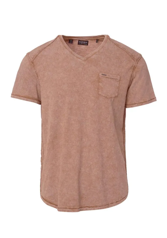 Men Kamiz Acid Wash Pocket TShirt Azure Buffalo David Bitton Tops and Tees