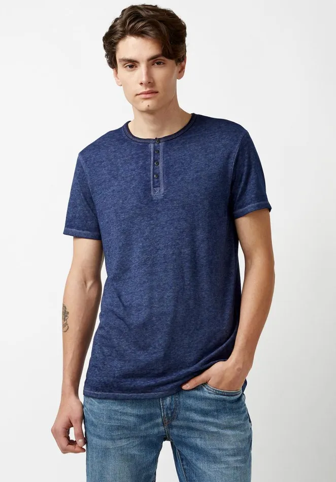Men Kasum Buttoned Henley TShirt Ardent Buffalo David Bitton Tops and Tees