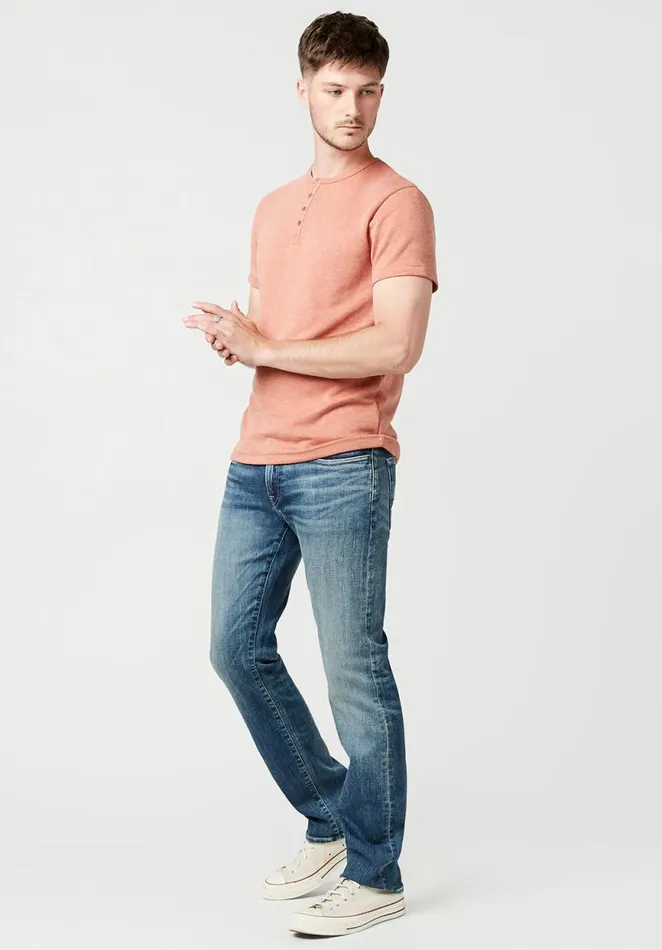 Men Kiwool Faded Henley TShirt Teracotta Buffalo David Bitton Tops and Tees