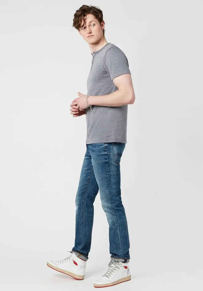 Men Kiwool Faded Henley TShirt Teracotta Buffalo David Bitton Tops and Tees