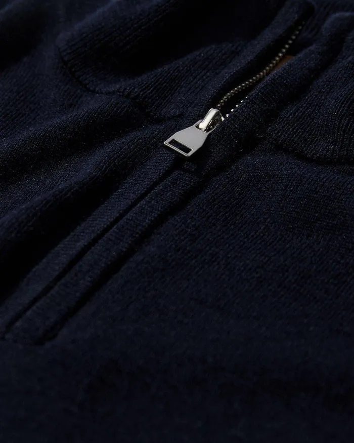 Men Knits MOS MOSH MMGAdam Soft Zip Turtle Neck Knit Navy
