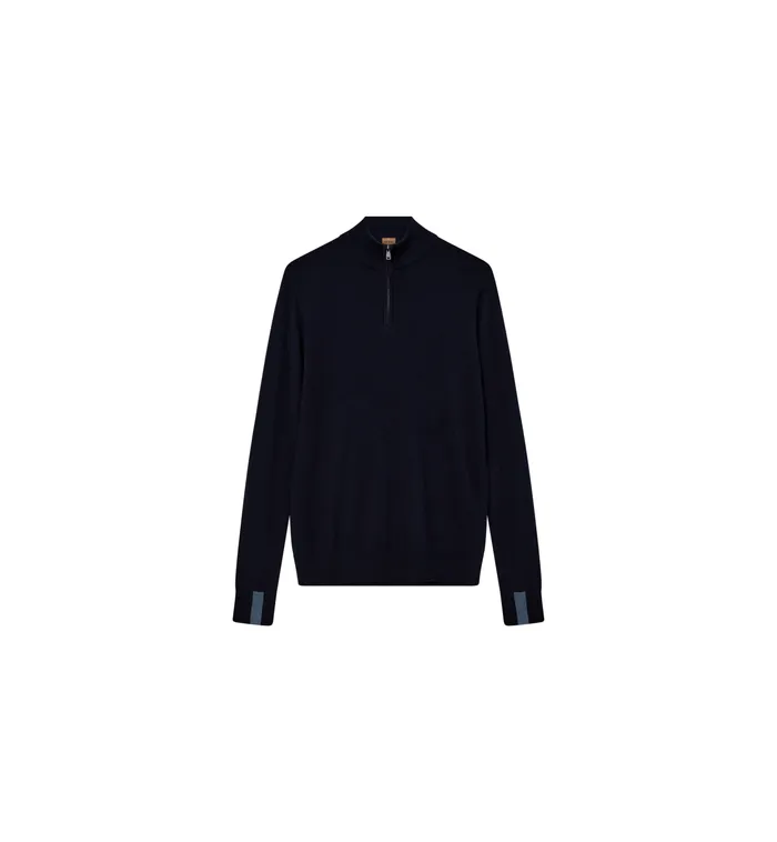 Men Knits MOS MOSH MMGAdam Soft Zip Turtle Neck Knit Navy