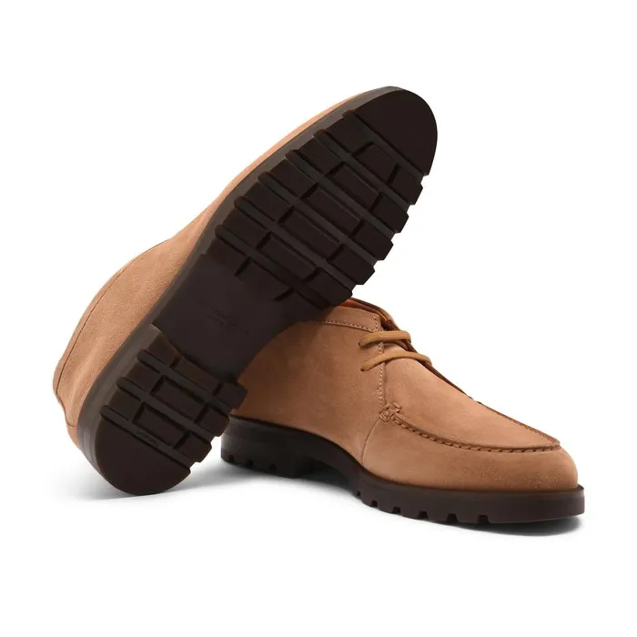 Men Light Brown Suede Desert Boot Santoni Boots