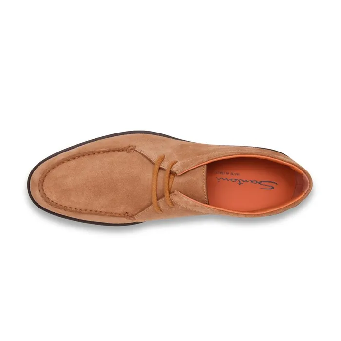 Men Light Brown Suede Desert Boot Santoni Boots