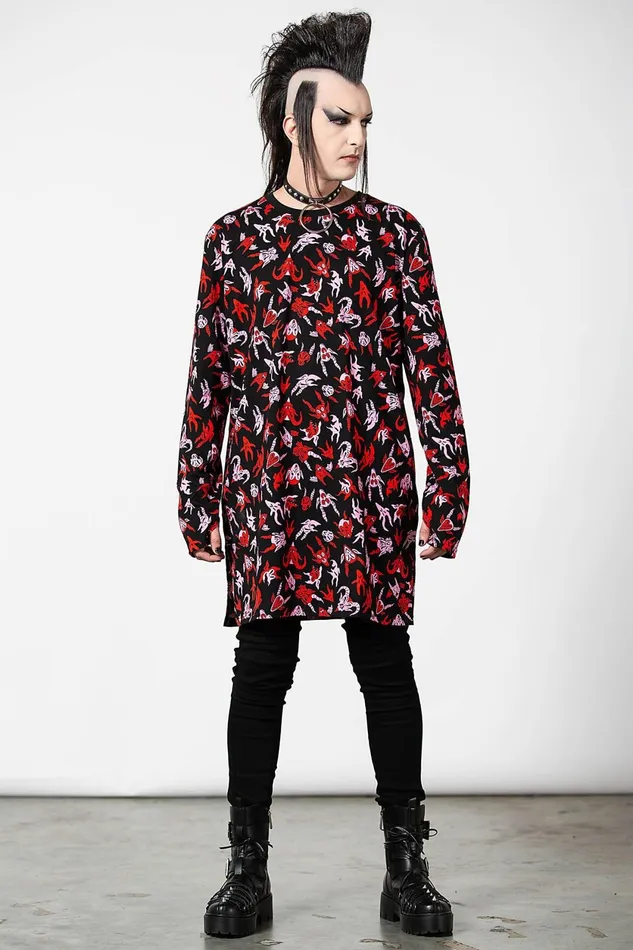 Men Long Sleeves Killstar Demoniac Long Sleeve Top