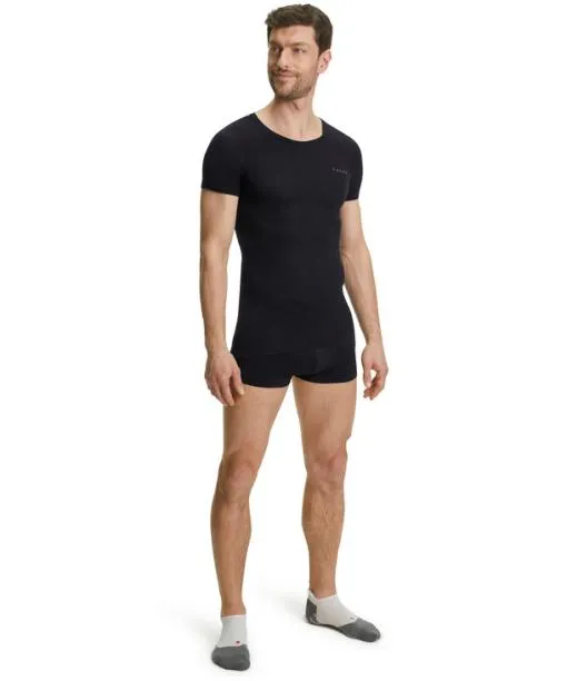 Men Men TShirt Ultralight Cool Black FALKE Short Sleeve Shirts